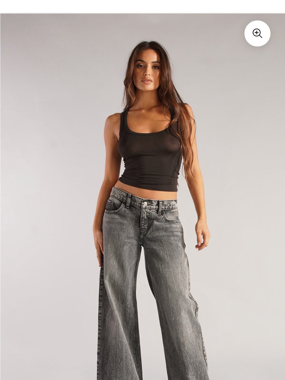 REVICE Washed Black Wide-Leg Jeans